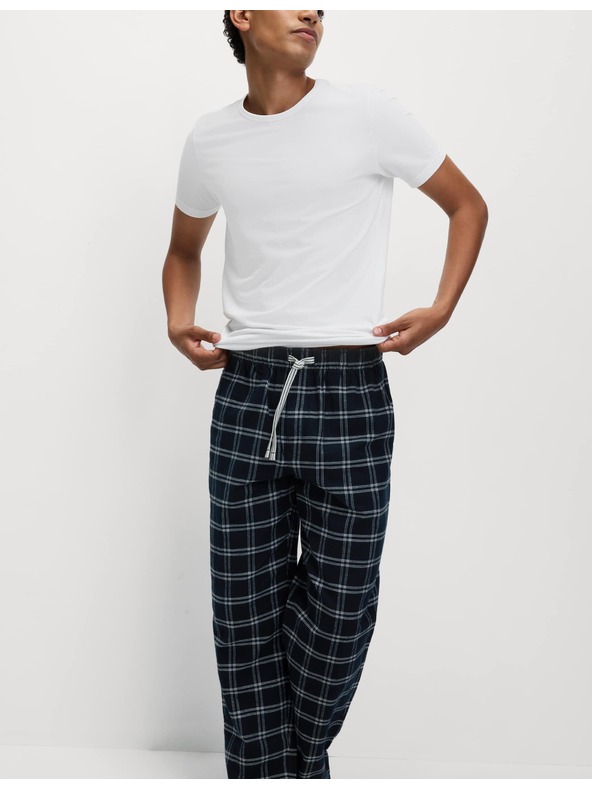 Marks & Spencer Marks & Spencer sötétkék kockás pizsama nadrág 100% pamutból