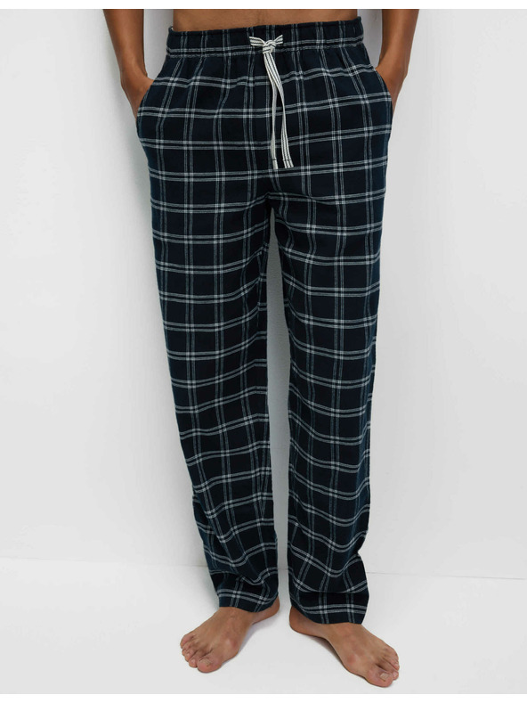 Marks & Spencer Marks & Spencer sötétkék kockás pizsama nadrág 100% pamutból