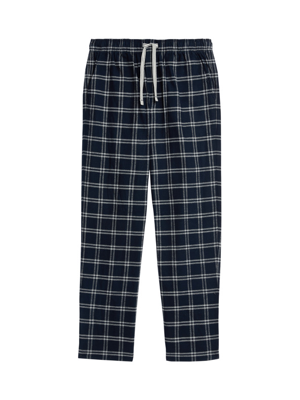 Marks & Spencer Marks & Spencer sötétkék kockás pizsama nadrág 100% pamutból