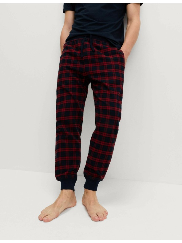 Marks & Spencer Kostkované pyžamové kalhoty ze 100% bavlny Marks & Spencer piros