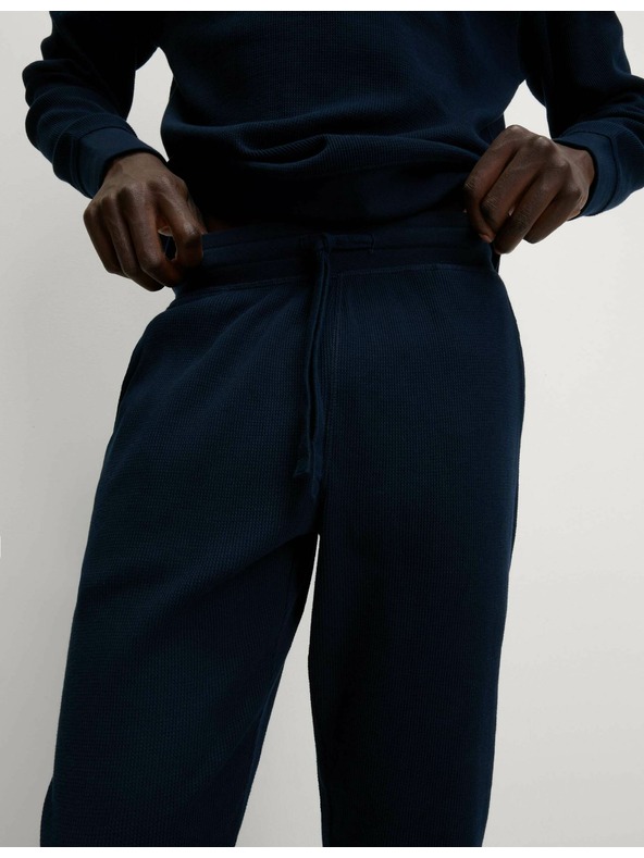 Marks & Spencer Domácí mikina z čisté bavlny s vaflovou texturou Marks & Spencer sötétkék