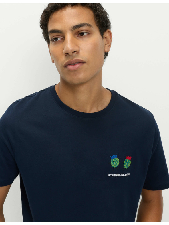 Marks & Spencer Marks & Spencer karácsonyi otthoni 100% pamut pizsama szett ételmintával tengerészkék