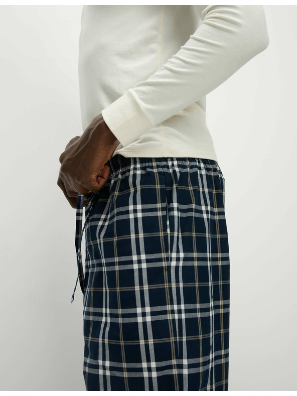 Marks & Spencer Kostkované pyžamové kalhoty z čisté bavlny, 2 ks v balení his Marks & Spencer sötétkék