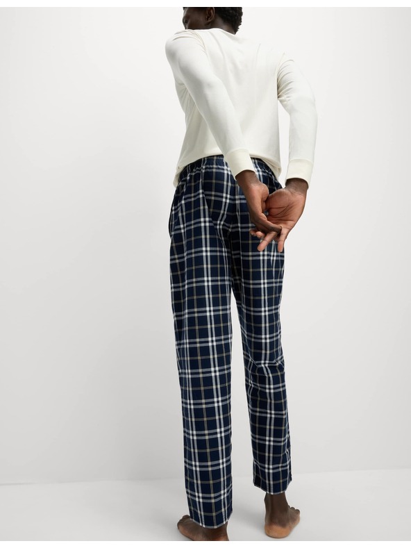 Marks & Spencer Kostkované pyžamové kalhoty z čisté bavlny, 2 ks v balení his Marks & Spencer sötétkék