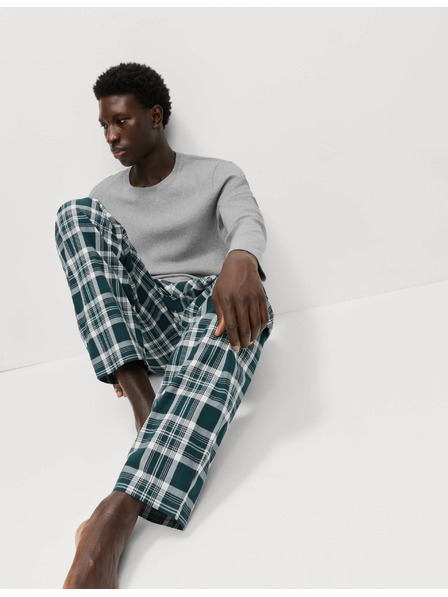 Marks & Spencer Kostkovaná pyžamová souprava z čisté bavlny Marks & Spencer szürke