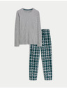 Marks & Spencer Kostkovaná pyžamová souprava z čisté bavlny Marks & Spencer szürke