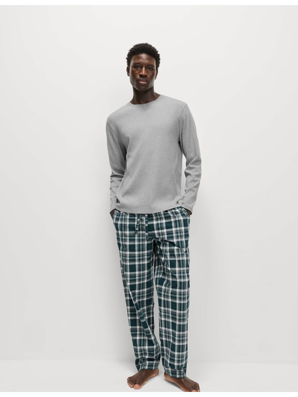 Marks & Spencer Kostkovaná pyžamová souprava z čisté bavlny Marks & Spencer szürke