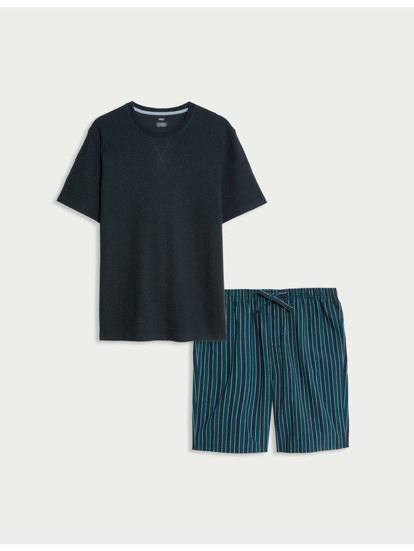 Marks & Spencer Pyžamová souprava z čisté bavlny s vaflovou texturou Marks & Spencer sötétkék