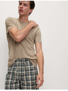 Marks & Spencer Neutrální kostkovaná pyžamová souprava z čisté bavlny Marks & Spencer krém