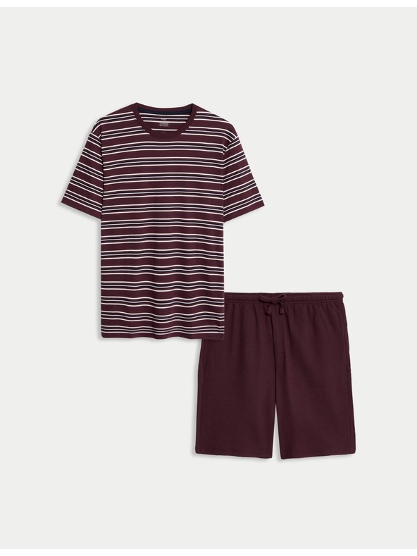 Marks & Spencer Pyžamová souprava z čisté bavlny s vaflovou texturou Marks & Spencer piros