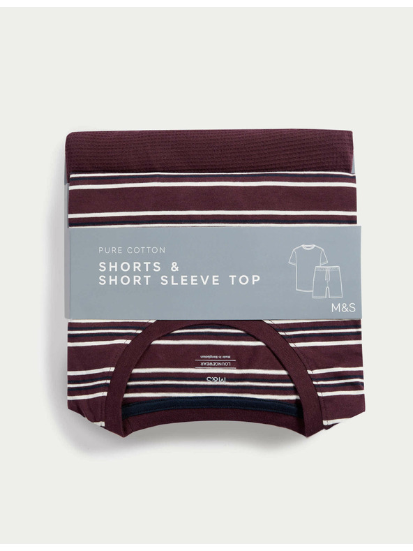 Marks & Spencer Pyžamová souprava z čisté bavlny s vaflovou texturou Marks & Spencer piros