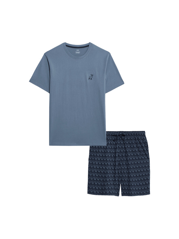 Marks & Spencer Pyžamová souprava z čisté bavlny s motivem jelena Marks & Spencer kék