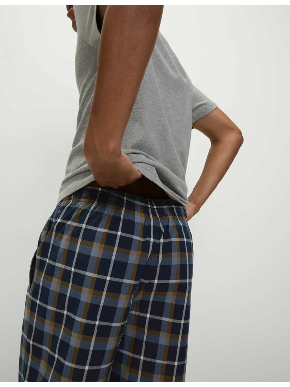 Marks & Spencer Károvaná pyžamová souprava z čisté bavlny s rozhalenkou Marks & Spencer szürke