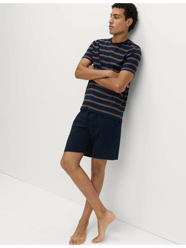 Marks & Spencer Pyžamová souprava s duhovými pruhy, z čisté bavlny Marks & Spencer sötétkék