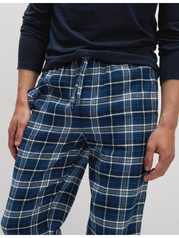 Marks & Spencer Kostkovaná pyžamová souprava z česané bavlny Marks & Spencer sötétkék