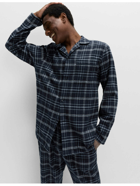 Marks & Spencer Károvaná pyžamová souprava z česané bavlny Marks & Spencer sötétkék