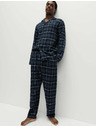 Marks & Spencer Károvaná pyžamová souprava z česané bavlny Marks & Spencer sötétkék