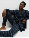 Marks & Spencer Károvaná pyžamová souprava z česané bavlny Marks & Spencer sötétkék
