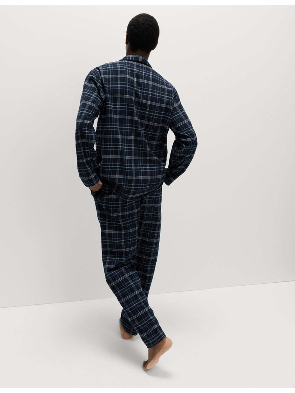 Marks & Spencer Károvaná pyžamová souprava z česané bavlny Marks & Spencer sötétkék