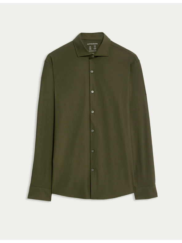 Marks & Spencer Marks & Spencer zöld, karcsúsított szabású stretch funkcionális ing