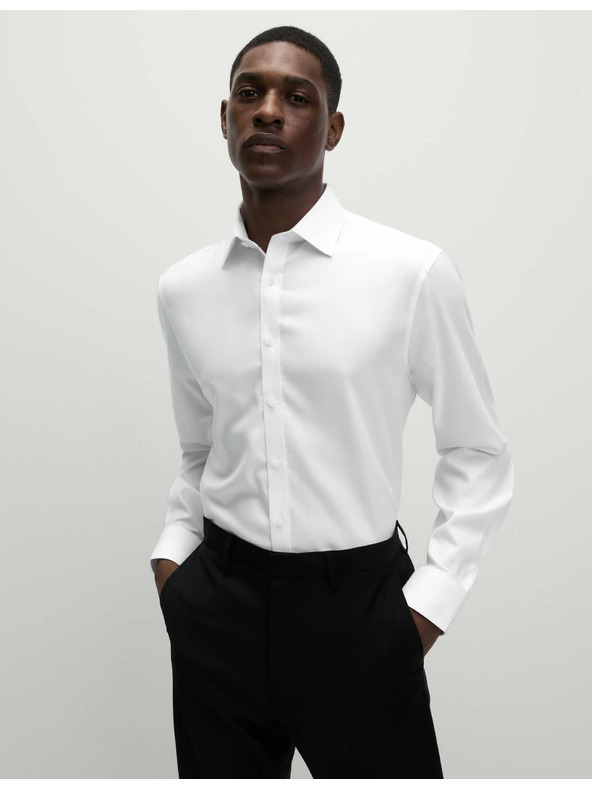 Marks & Spencer Marks & Spencer fehér, klasszikus szabású pamuting vasalást nem igénylő anyagból