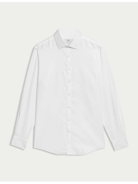 Marks & Spencer Marks & Spencer fehér, klasszikus szabású pamuting vasalást nem igénylő anyagból