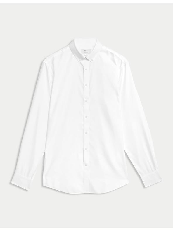Marks & Spencer Marks & Spencer fehér, klasszikus szabású 100% pamut ing vasalást nem igénylő anyagból