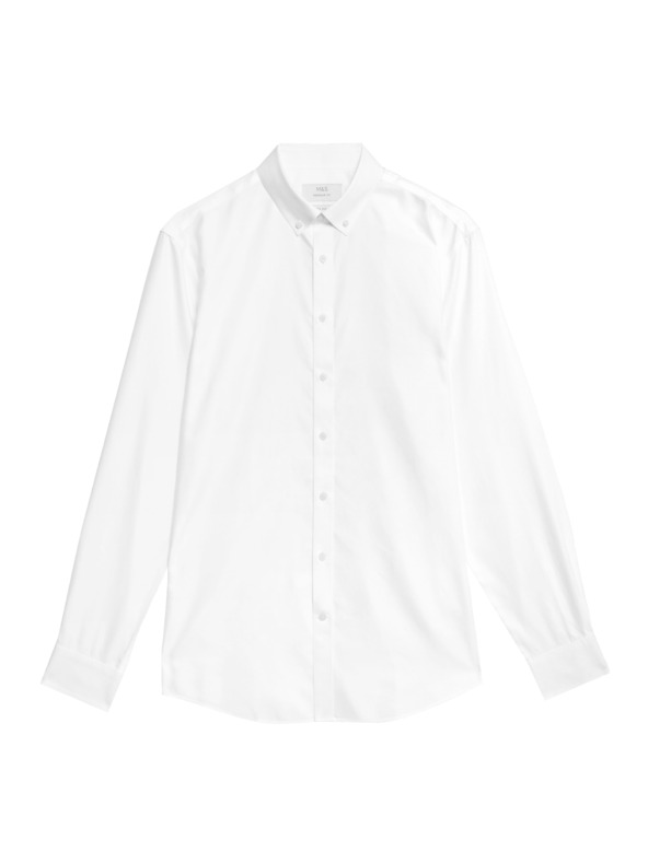 Marks & Spencer Marks & Spencer fehér, klasszikus szabású 100% pamut ing vasalást nem igénylő anyagból