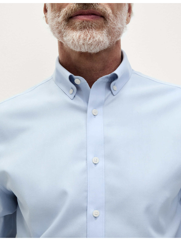 Marks & Spencer Marks & Spencer kék, klasszikus szabású 100% pamut ing vasalást nem igénylő anyagból