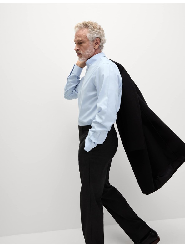 Marks & Spencer Marks & Spencer kék, klasszikus szabású 100% pamut ing vasalást nem igénylő anyagból