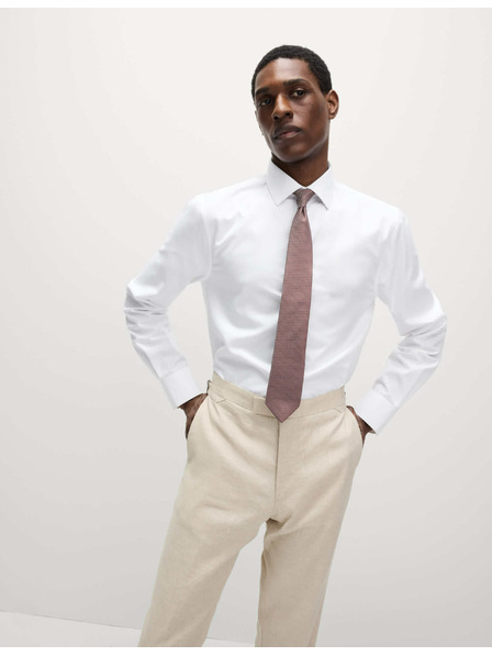 Marks & Spencer Marks & Spencer fehér, keskeny szabású ing nyakkendővel, könnyen vasalható