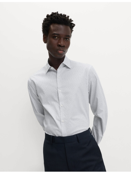 Marks & Spencer Marks & Spencer fehér, normál szabású mintás ing 100% pamutból