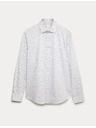 Marks & Spencer Marks & Spencer fehér, normál szabású mintás ing 100% pamutból