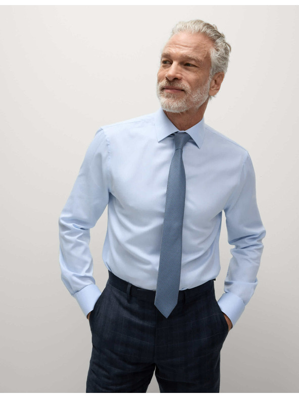 Marks & Spencer Marks & Spencer kék, keskeny szabású ing nyakkendővel, könnyen vasalható