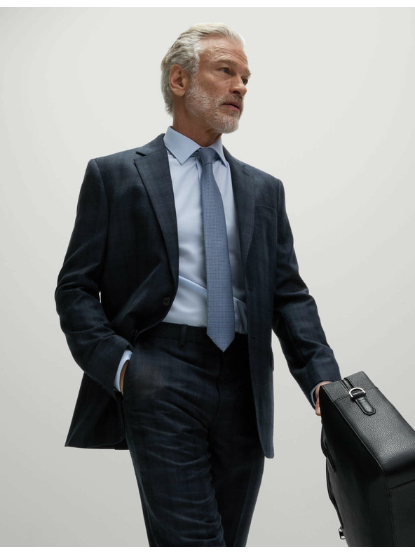 Marks & Spencer Marks & Spencer kék, keskeny szabású ing nyakkendővel, könnyen vasalható