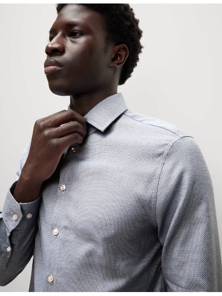 Marks & Spencer Marks & Spencer kék, keskeny szabású luxus ing 100% pamutból, textúrával