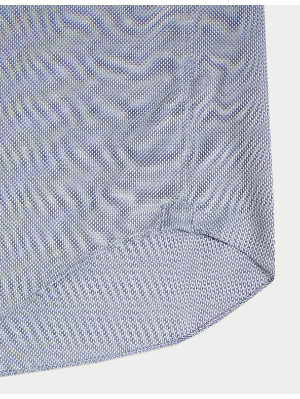 Marks & Spencer Marks & Spencer kék, keskeny szabású luxus ing 100% pamutból, textúrával