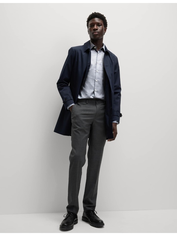 Marks & Spencer Marks & Spencer kék, keskeny szabású luxus ing 100% pamutból, textúrával