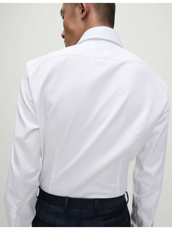 Marks & Spencer Marks & Spencer fehér, keskeny szabású csíkos ing luxus pamutból