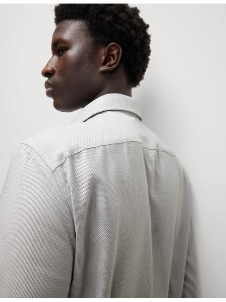 Marks & Spencer Marks & Spencer szürke, keskeny szabású luxus ing 100% pamutból, textúrával