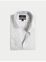 Marks & Spencer Marks & Spencer szürke, keskeny szabású luxus ing 100% pamutból, textúrával