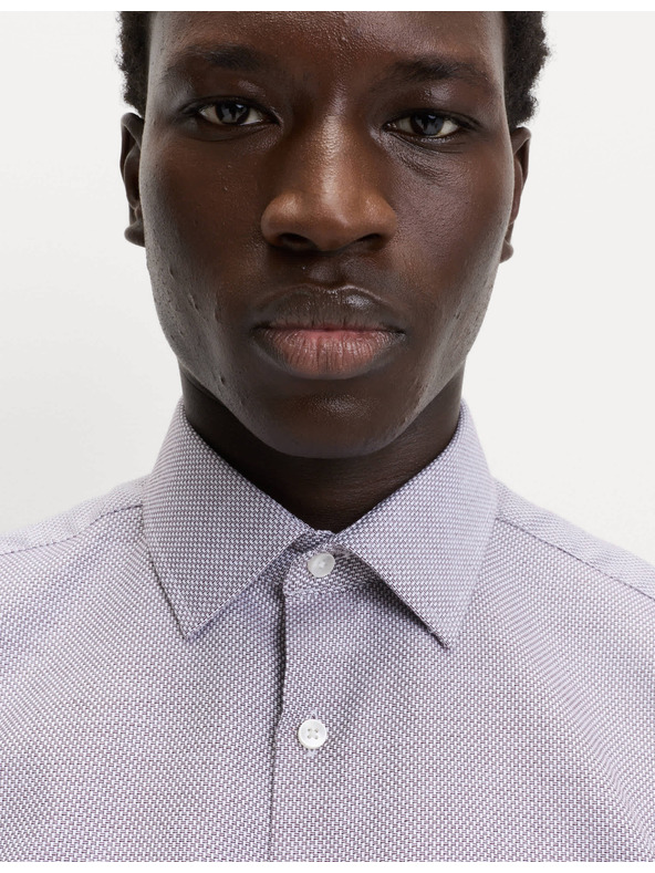 Marks & Spencer Marks & Spencer piros, normál szabású luxus ing 100% pamutból, textúrával