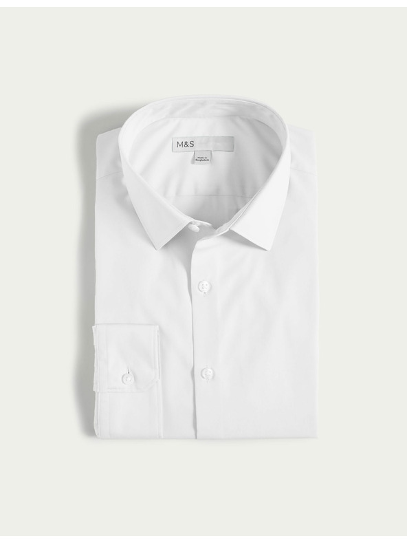 Marks & Spencer Marks & Spencer fehér, keskeny szabású ing pamut keverékből, vasalást nem igénylő anyagból