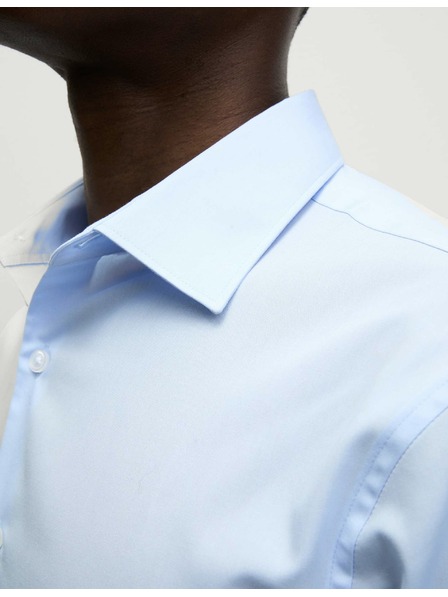 Marks & Spencer Keskeny szabású ing pamut keverékből, vasalást nem igénylő anyagból, Marks & Spencer kék