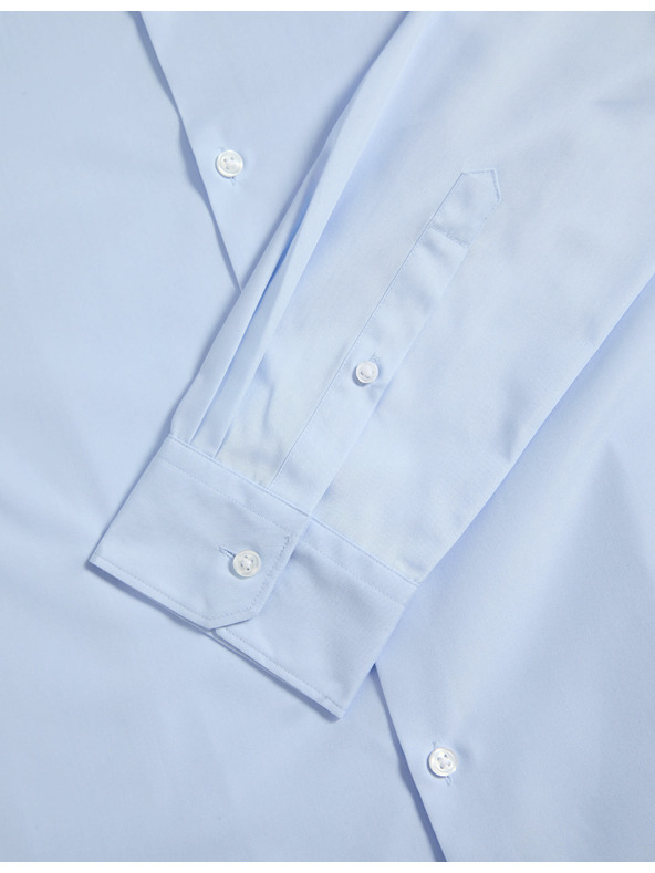 Marks & Spencer Keskeny szabású ing pamut keverékből, vasalást nem igénylő anyagból, Marks & Spencer kék