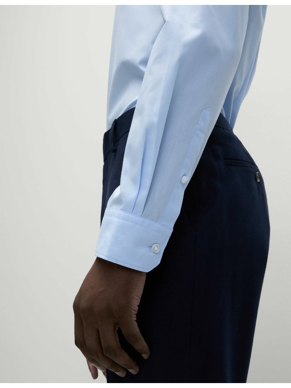 Marks & Spencer Keskeny szabású ing pamut keverékből, vasalást nem igénylő anyagból, Marks & Spencer kék