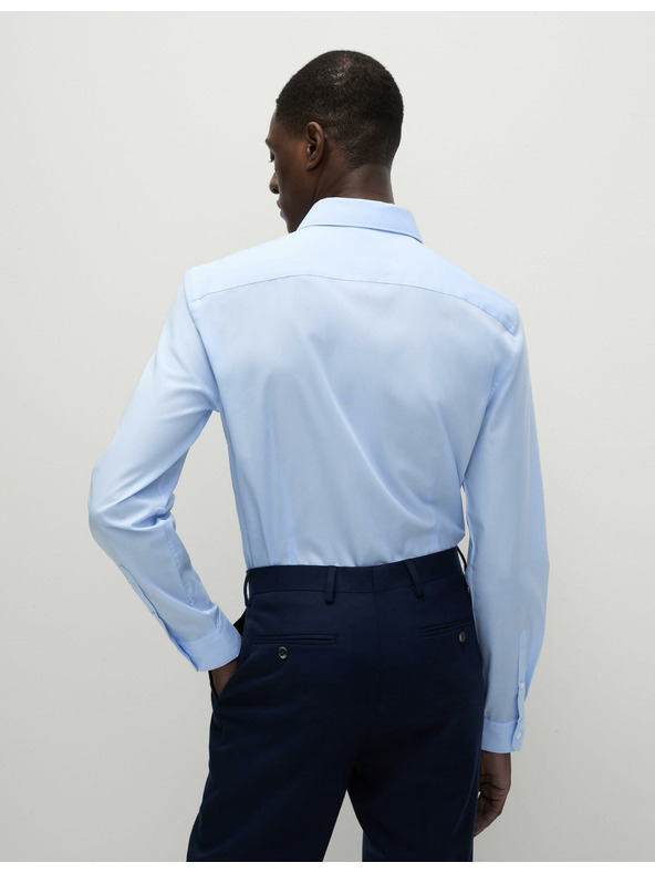 Marks & Spencer Keskeny szabású ing pamut keverékből, vasalást nem igénylő anyagból, Marks & Spencer kék