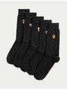 Marks & Spencer 5 db Cool Fresh™ Muppets zokni magas pamuttartalommal, Marks & Spencer fekete
