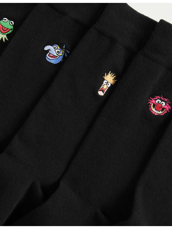 Marks & Spencer 5 db Cool Fresh™ Muppets zokni magas pamuttartalommal, Marks & Spencer fekete