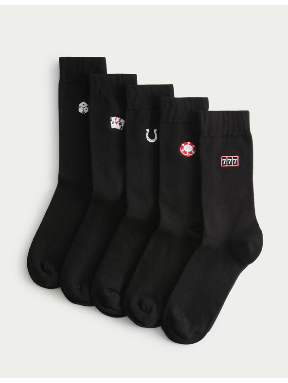 Marks & Spencer 5 pár Cool & Fresh™ Casino zokni magas pamattartalommal, Marks & Spencer fekete